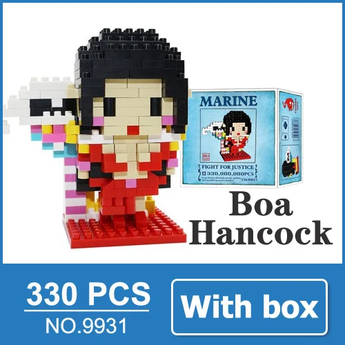 Hancock with box One Piece Ван Пис фигурки из аниме Луффи Эйс Нами Зоро Чоппер Санджи Робин фигурки аниме игрушка мини конструктор подарок для детей парень - Цвет: Hancock with box