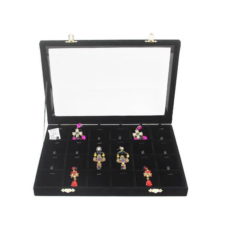 

24 слота 35*24*4 см ожерелье кулон коробка ювелирных изделий 6 видов цветов Бесплатная доставка коробка дисплея ювелирных изделий/стойка/полка