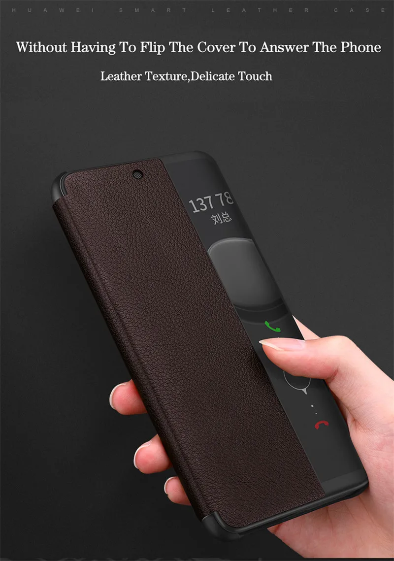 Чехол из натуральной кожи для huawei P30 P10 P20 mate 9 10 20 Pro Lite Smart View Flip mate 20pro роскошный Официальный чехол для телефона