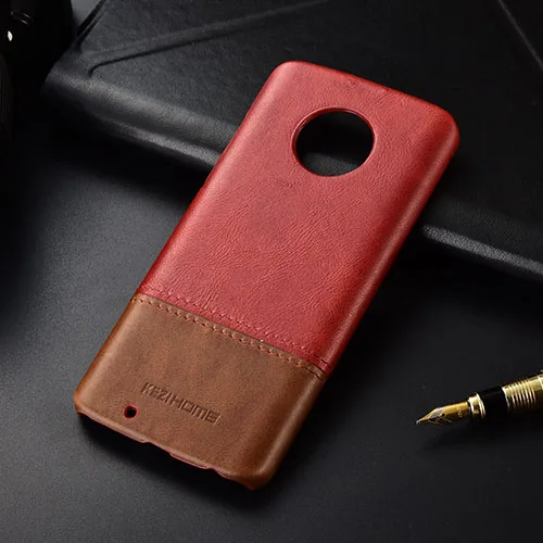Чехол для Motorola Moto G6 Plus KEZiHOME, роскошный хит цвета, натуральная кожа, твердая задняя крышка, Капа для Moto G6, чехол для телефона s - Цвет: red