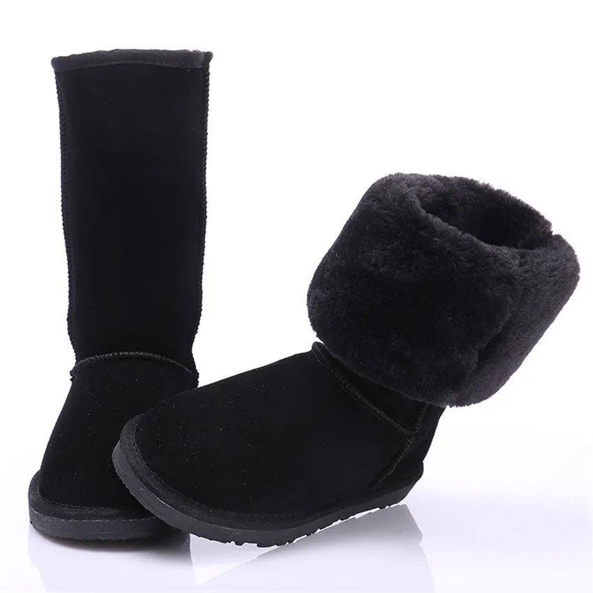 Высококачественные зимние женские сапоги из натуральной кожи; Mujer Botas; ; женская обувь; теплая обувь