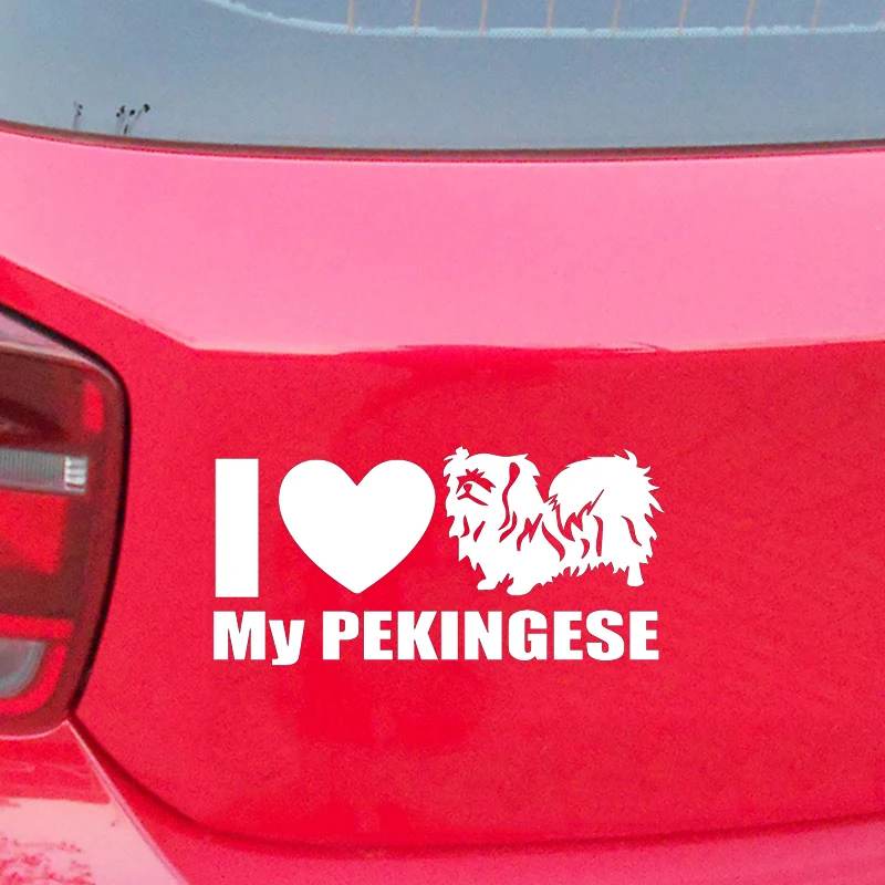 14.5*7 cm Jɺime Mon Pekinois De Voiture Animaux Autocollants Vinyle Stickers Moto Car Styling Accessoires | Автомобили и