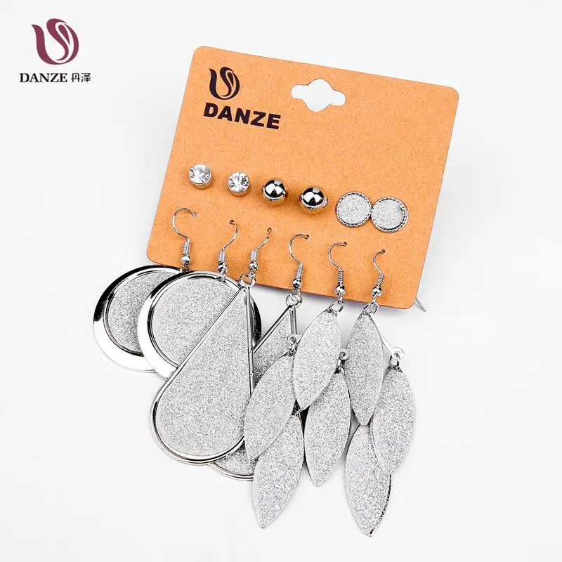 Danze 6 пар/лот золото Цвет Винтаж панк капли воды листьев матовые Кристаллические