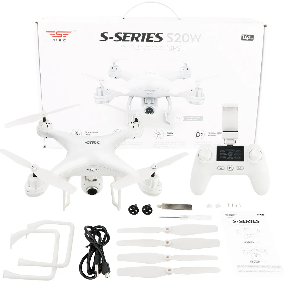 SJRC/S20W Дрон 2 4 GHz GPS WiFi FPV Трансмиссия квадрокоптера с 720P широкоугольной HD