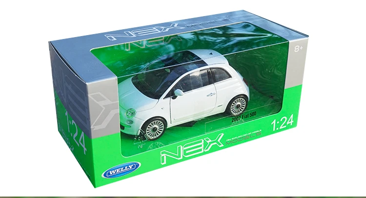 Оригинальная фабричная 1:24 FIAT 500 ABARTH 500 игрушечная машинка из сплава, игрушки для детей, литая модель автомобиля, подарок на день рождения