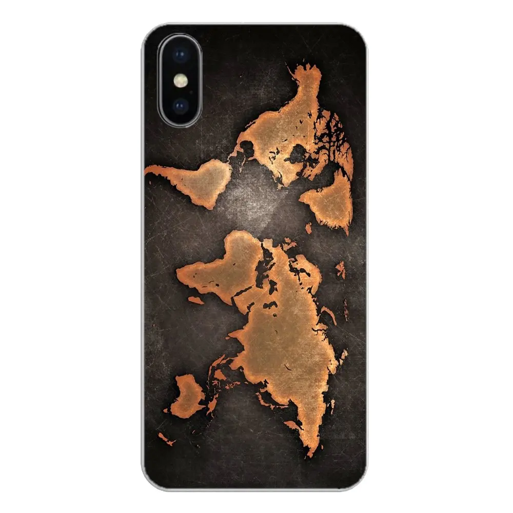Transparent TPU Cases For Samsung Galaxy A5 A6 A7 A8 A9 J4 J5 J7 J8 2017 2018 Plus Prime Antique World Map Art Pattern Wallpaper |
