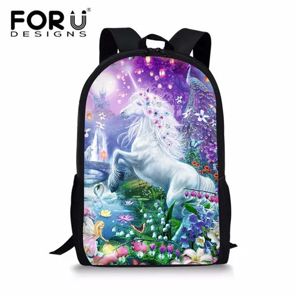 FORUDESIGNS/Школьный рюкзак с 3d принтом единорога, школьный рюкзак для студентов, стильные детские Мультяшные школьные сумки для книг - Цвет: XM1322C