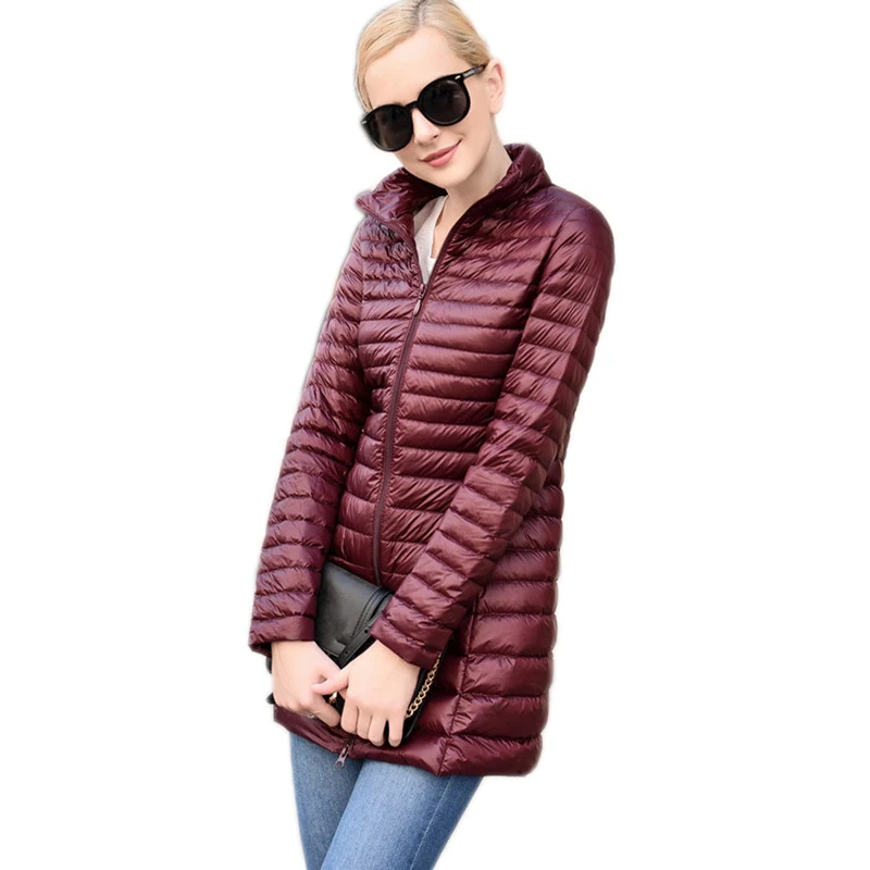 

HIJKLNL Donsjas Puffer Jacket 2019 New Plus Size Women Ultra Light Down Jacket Female Parkas Simple Down Duck Coat LH1085