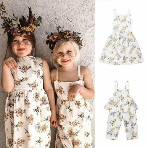 Новая Одинаковая одежда для всей семьи комбинезон с цветочным рисунком
