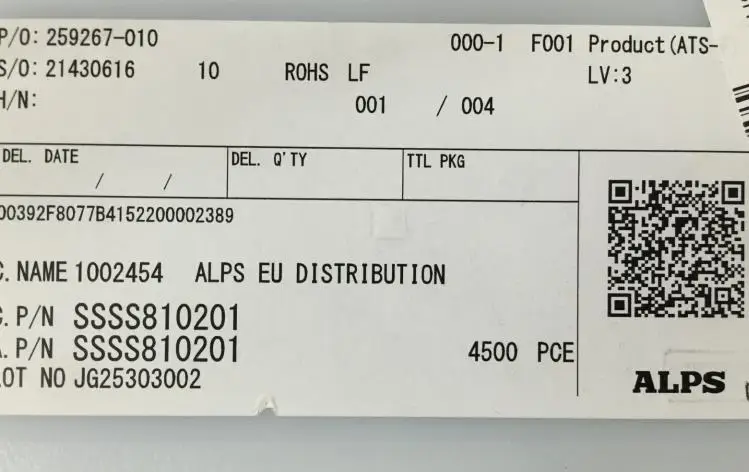 20 шт./лот ALPS Alps SSSS810201 коммутационный переключатель 2 шестерни 8 ножной скользящий |