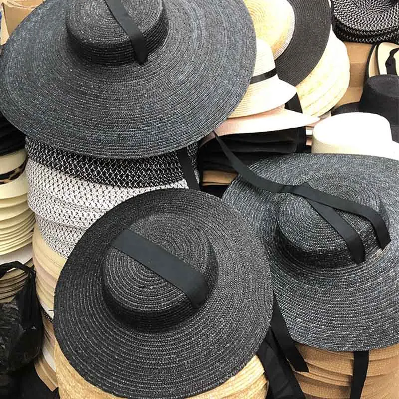 All Black Черная шляпа из натуральной соломы ручной работы для мужчин и женщин, бандажная лента с широкими полями, Солнцезащитная Шляпа Дерби, летняя пляжная шляпа - Цвет: All Black
