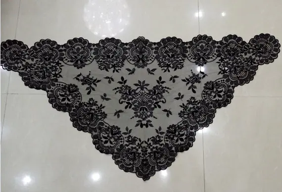 Белая кружевная вуаль для церкви испанская Мантилья с вышивкой|spanish lace mantilla|church
