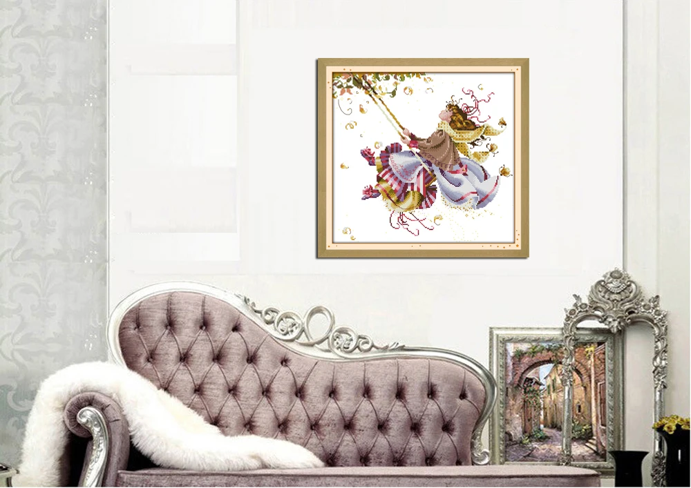 Joy Sunday Swing Patterns Diy Handmade Painting Needlework Embroidery Cross Stitch Home Decoration Craft Supplies | Дом и сад