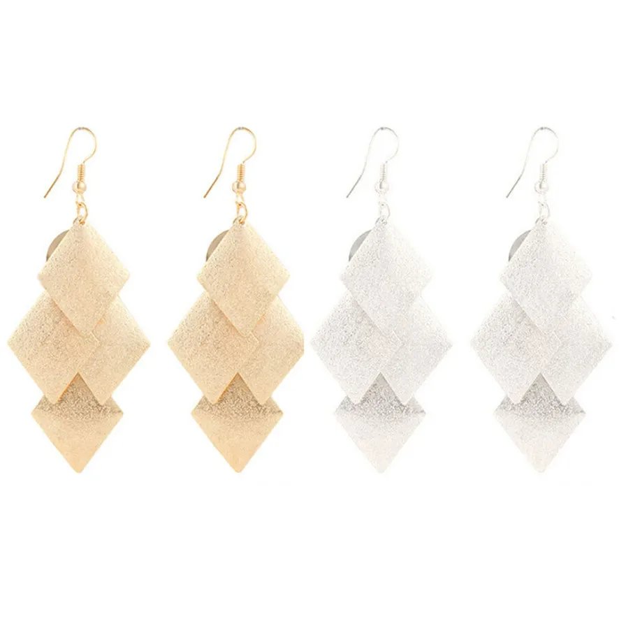 HOT Brand High Quality 1Pair Women Alloy Rhombus Leaves Earings Eardrop Jewelry 102510 | Украшения и аксессуары