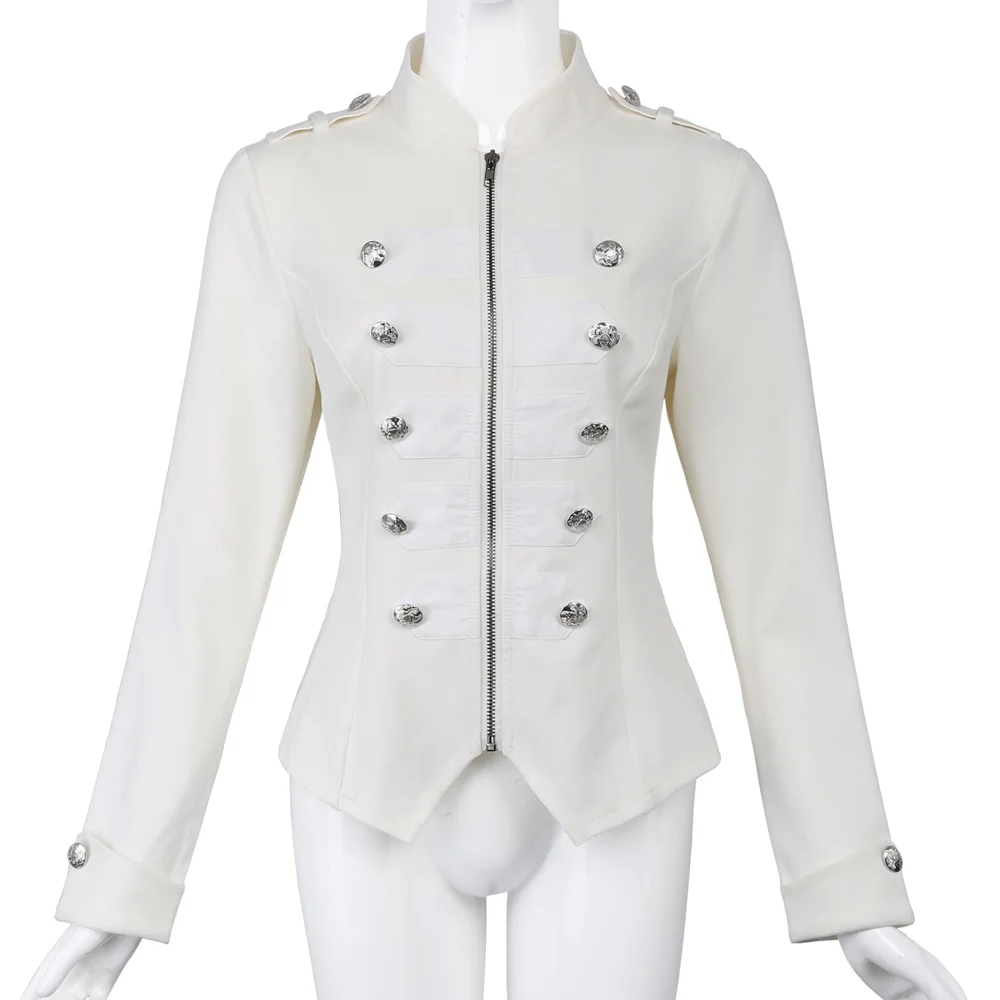 coat women 2 Осенняя куртка для женщин военные куртки армейское пальто Верхняя одежда стимпанк пуговицы викторианская готика винтажный корсет женские пальто Топы - Цвет: coat women 2
