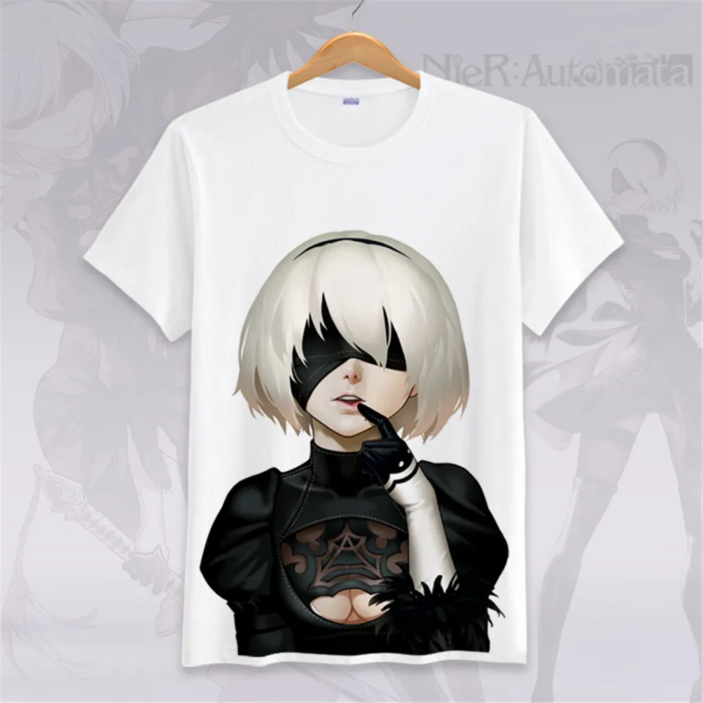 Костюм для косплея новинка футболка игры NieR Automata 2B NieR:Automata мужские и женские топы