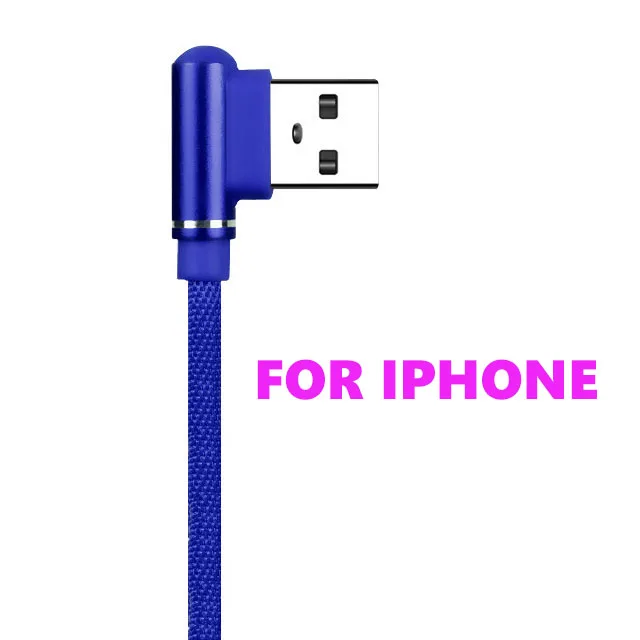 Blue - For iPhone 3,0 Micro USB быстрый заряд кабеля USB кабель для передачи данных для samsung iPhone huawei type C USB кабель для xiaomi redmi USB кабель для зарядки - Цвет: Blue - For iPhone
