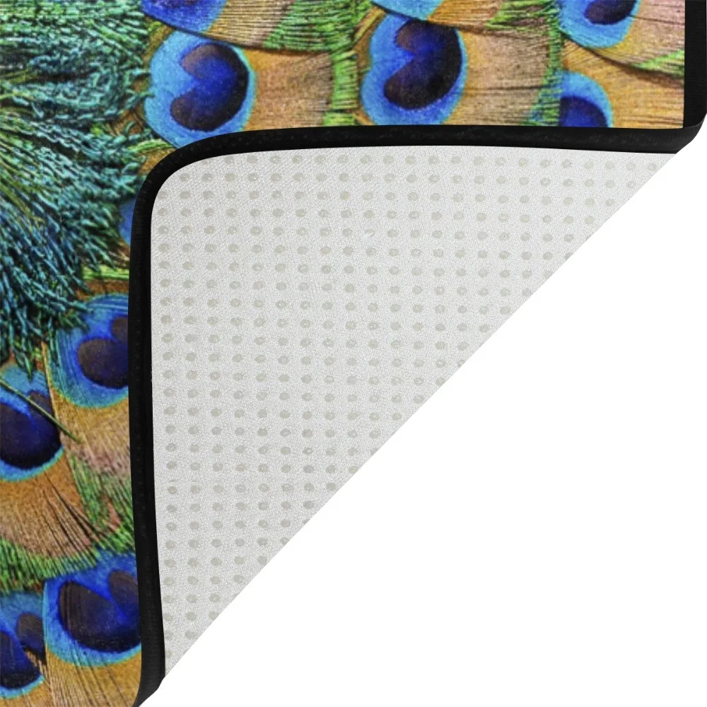 Коврики с изображением павлиньих перьев и круглых искусств 40x60 см впитывающий