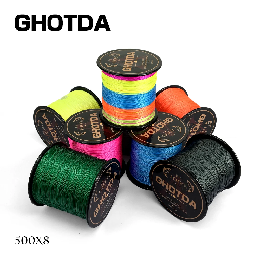 GHOTDA 8 нитей 500 м супер мощность плетеная леска для морской рыбалки ловля морского