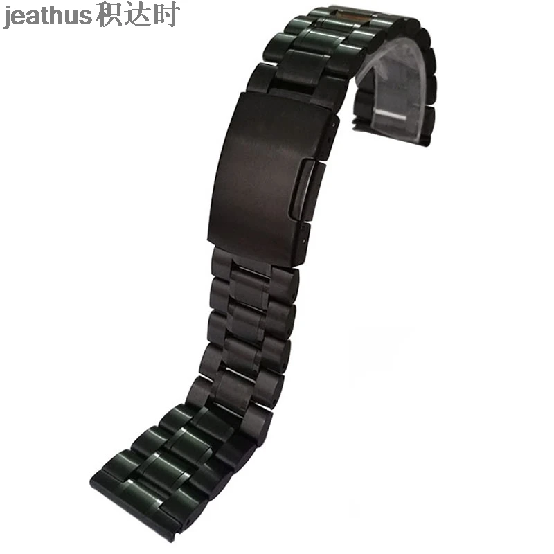 Ремешок Jeathus из нержавеющей стали для наручных часов черный браслет fossil diesel band14 16