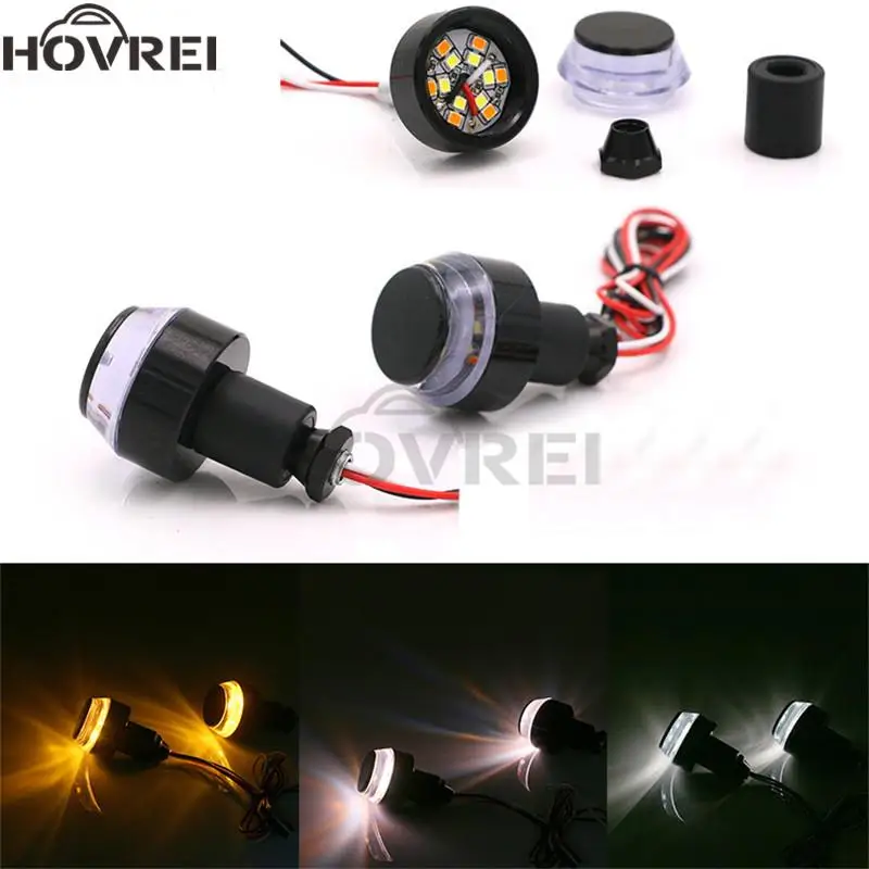 2 шт. мотоциклетный руль желтый белый светодиодный указатель поворота