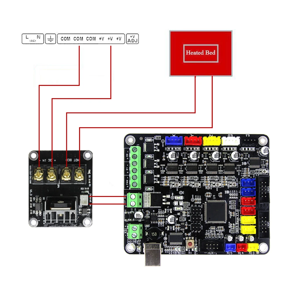 3d принтер, Горячая кровать, плата расширения питания, контроллер нагрева MOSFET, модуль высокой нагрузки тока 25A 12V или 24V для 3d принтеров, запчасти
