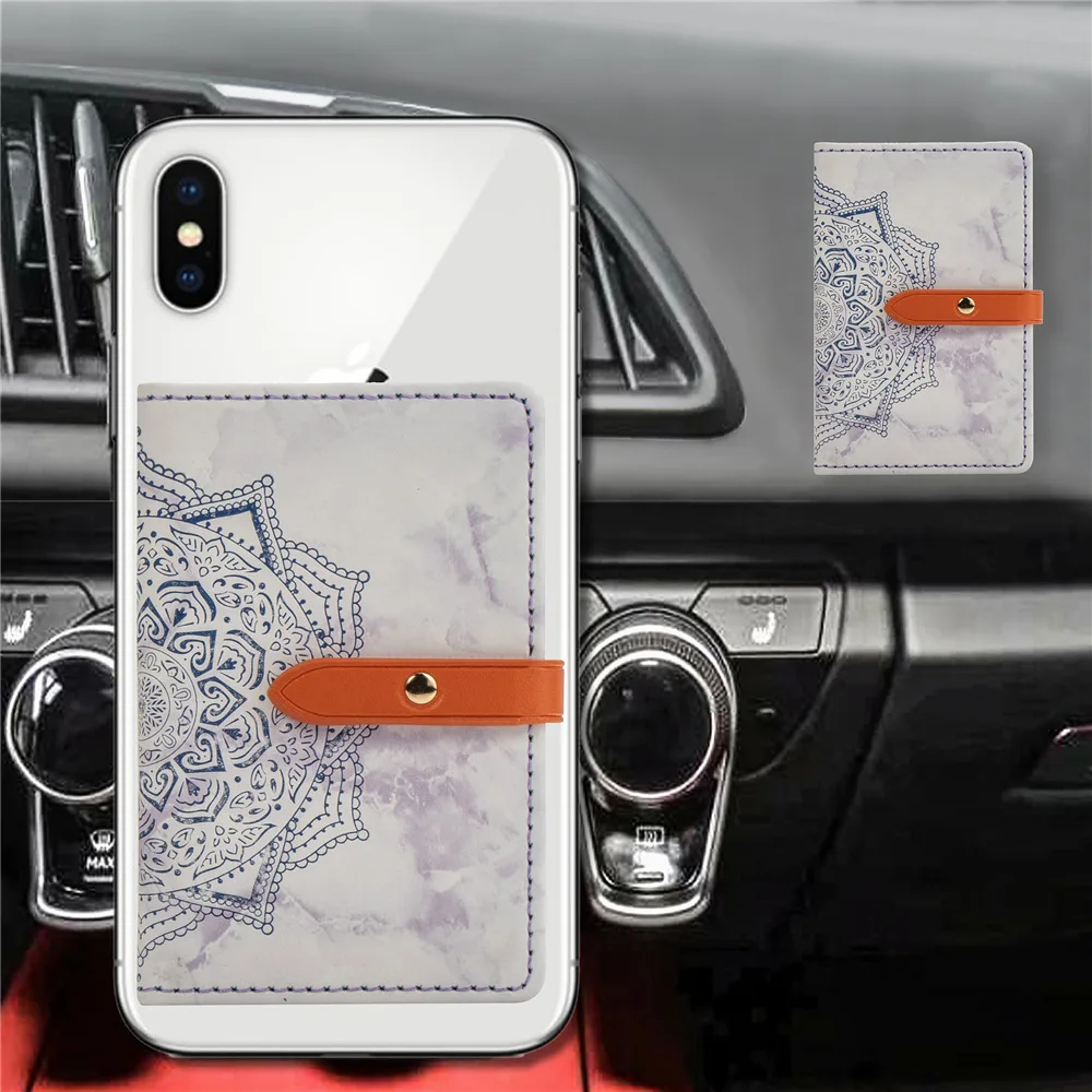Кожаный держатель для карт с наклейкой в виде цветка 3 м iPhone/samsung|Бамперы| |