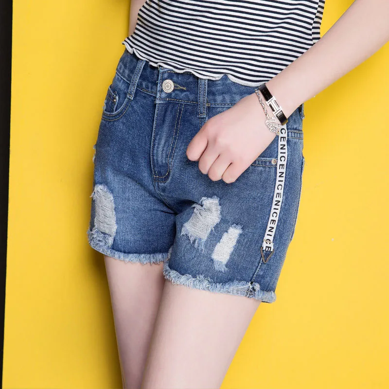 Высококачественные джинсовые шорты размера плюс со средней талией для женщин