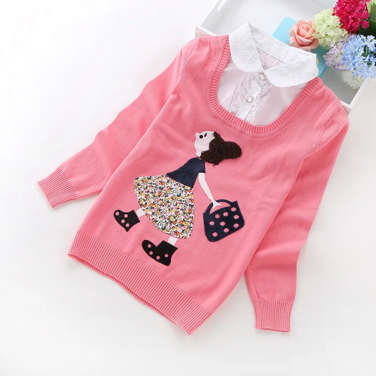 2018 новая весенняя детская одежда хлопковые свитера для девочек 6 14 лет Детские