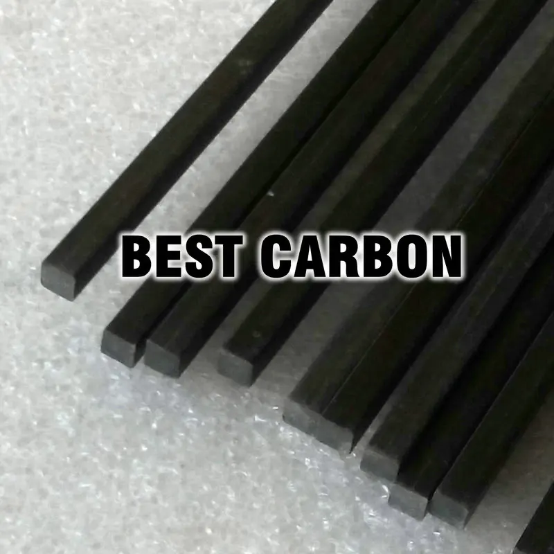 Varilla cuadrada pultruida de fibra de carbono, 5 unidades, 3,0mm x 1000mm-1