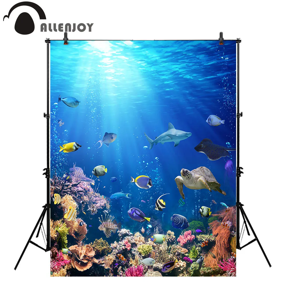 

Allenjoy подводный Природный фон для фотосъемки коралловый риф тропическая рыба фон фотобудка для фотосессии Фотостудия