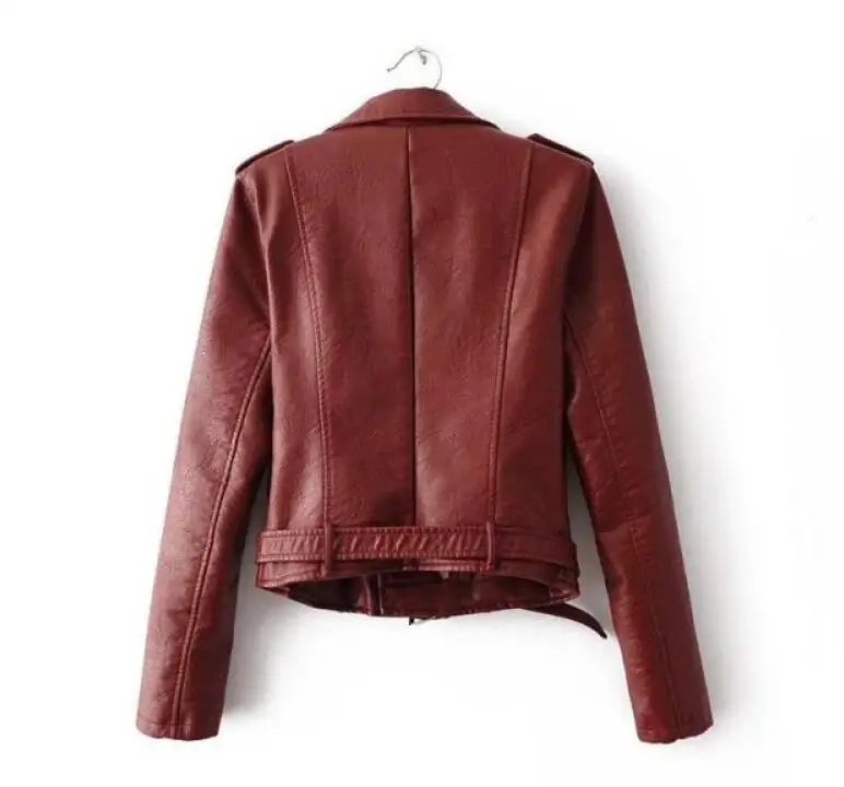 2018 Spring autumn new Faux Leather Jackets Women Casual Zipper Short Basic Coat women Motorcycle leather coat Black Yellow Pink | Женская