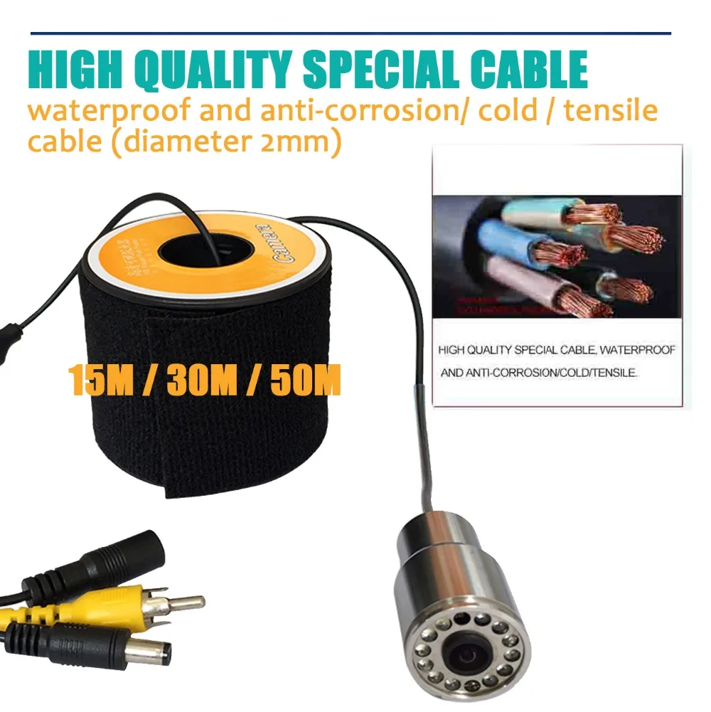 Pаспродажа WF13WSL 15 м/30 м/50 м рыболовный кабель с подводной рыболовной камерой наблюдение за подводной рыбой ночное видение