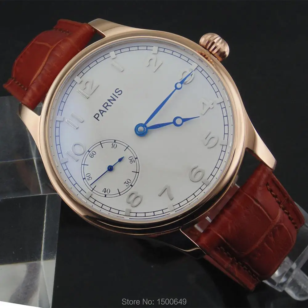 Механические Мужские часы с белым циферблатом и синими ручками 44 мм 6497|watch men|watch men