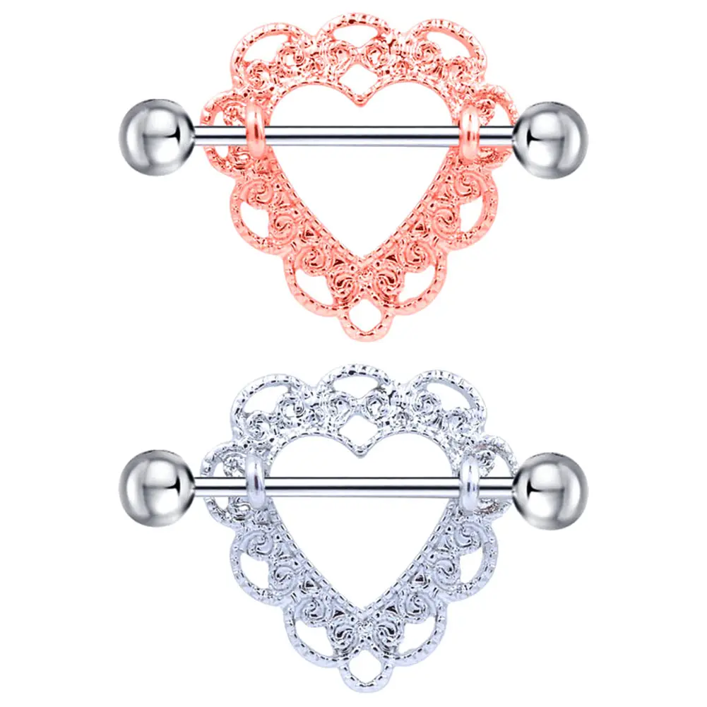 Женское кольцо для сосков CX17 1 пара штанга|body piercing jewelry|piercing jewelryheart nipple bar |