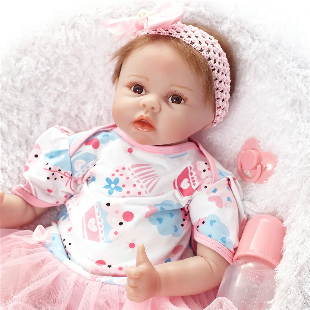 

22" 55 cm Early Education Style Reborn Lifelike Soft Cloth Body Baby Dolls Limited Collection Doll Xmas Gift