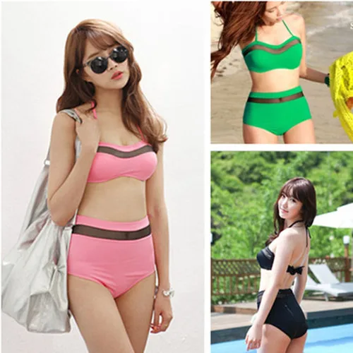 New Sexy Lady's Retro High Waisted Vintage Bandeau Bikini Set Swimsuit Swimwear YF084 SE|swimsuit wearing|swimsuits pictureswimsuits cheap |