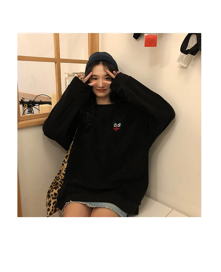 YouGeMan Harajuku женские пуловеры свитшоты осень зима корейский Ulzzang с длинным рукавом мультфильм толстовки женские базовые Топы