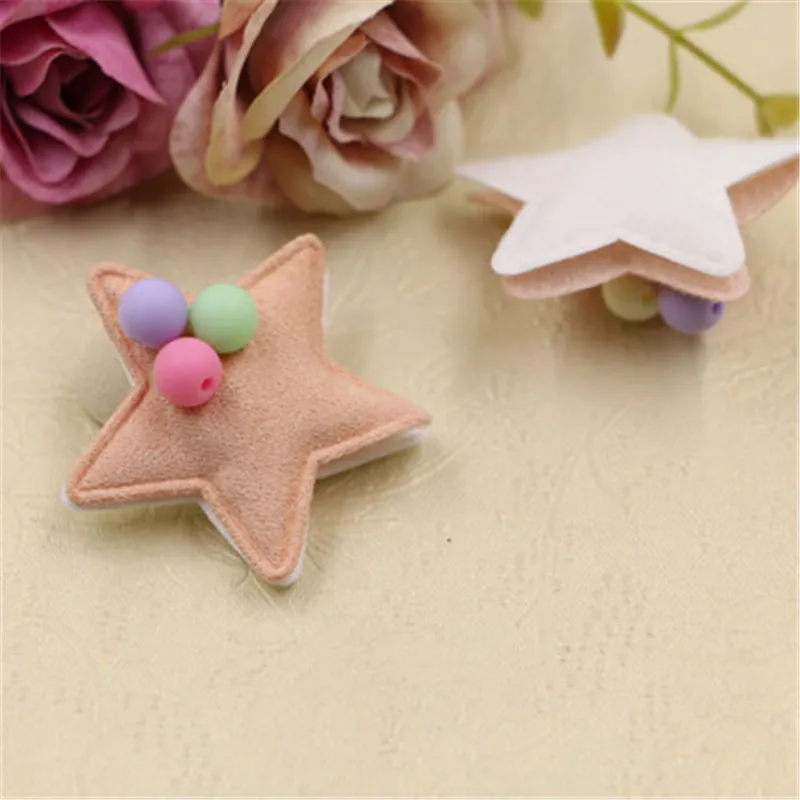 Wholesale 40PCs Cartoon Cute Fabric Stars Button Patch with Round Balls Decor Kawaii Girls Hair Jewelry Bow Center Ornament DIY | Украшения