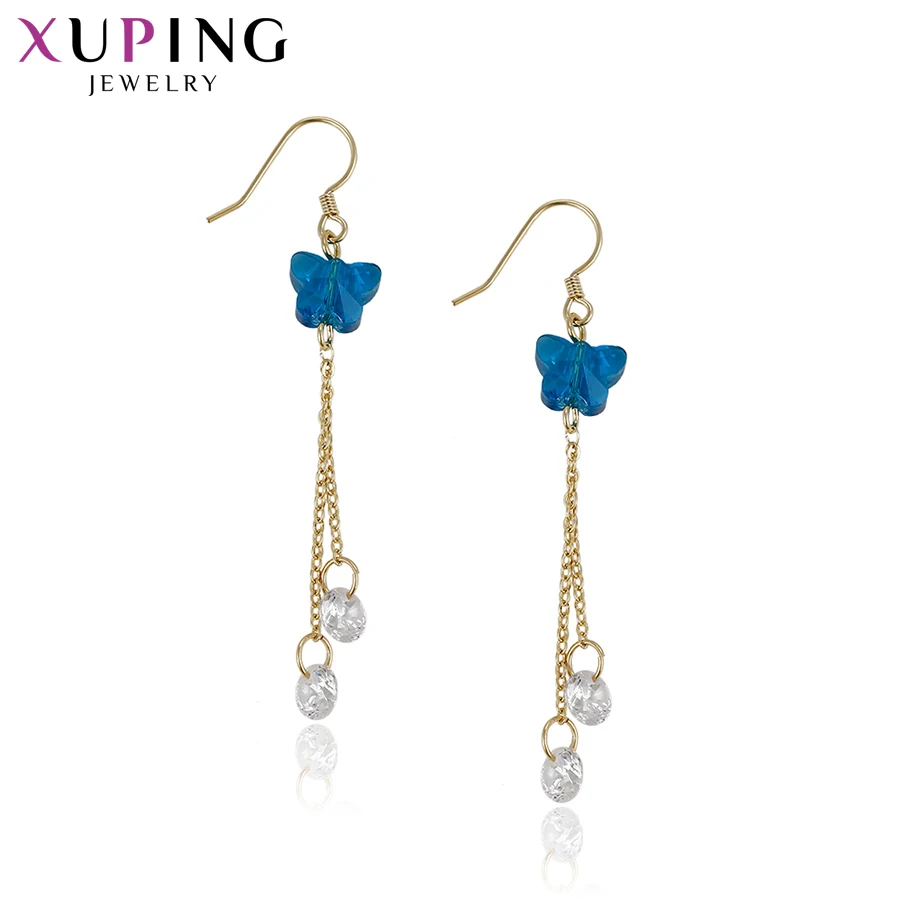 Xuping Роскошные Длинные серьги в форме животного светильник позолоченные