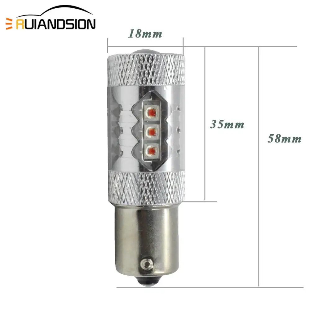 1 шт. 0.88A P21W светодиодный 1156 BA15S PY21W BAU15S XB D 16SMD лампочки Canbus AC/DC10 30V светильник для