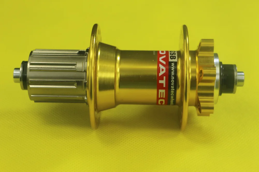 Novatec D042SB Дисковый Тормоз MTB Задняя Ступица 32 отверстия Золото O.L.D 135 мм стальной