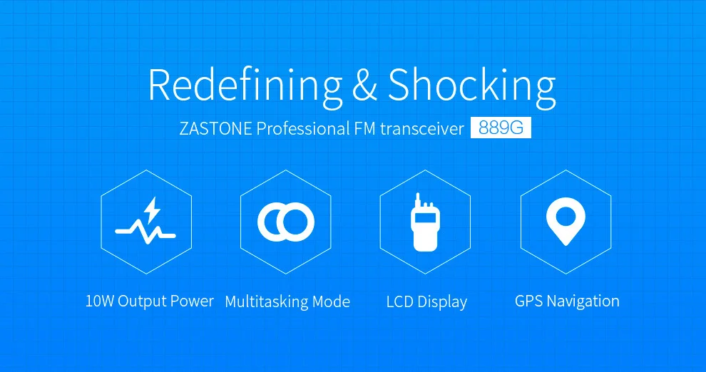 1 шт. Zastone ZT-889G 10 Вт рация 10 Вт Радио УКВ 999 каналов gps расположение PMR446 радиоприемник