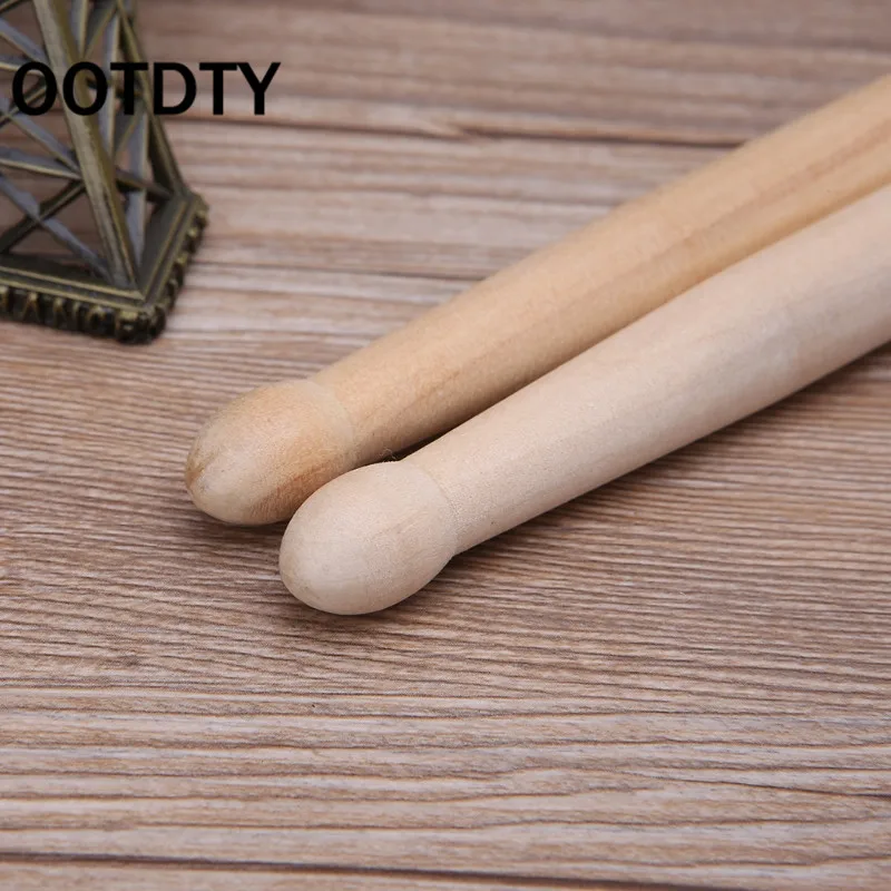 

OOTDTY 2pcs Wood Drum Sticks with Smooth Surface Drumsticks for Beginner Students