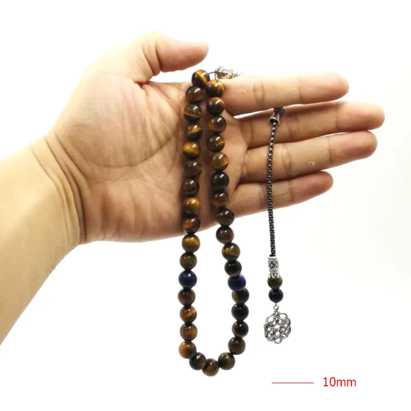 Новый стиль мужской Tasbih натуральный тигровый глаз с лазуритом мусульманские