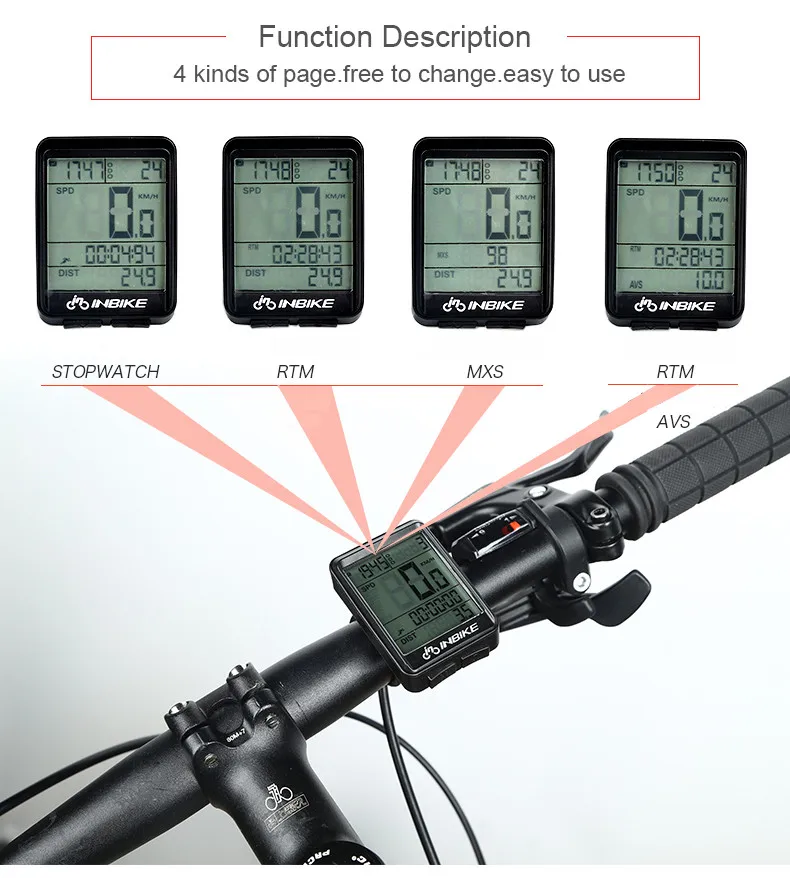 Велокомпьютер спидометр для велосипеда велосипед подсветка спидометр INBIKE велосипед компьютер пробега ночного неба компьютер велосипедов пробега MTB Bicyle спидометр велосипед секундомер проводной/Беспроводной 2 типа