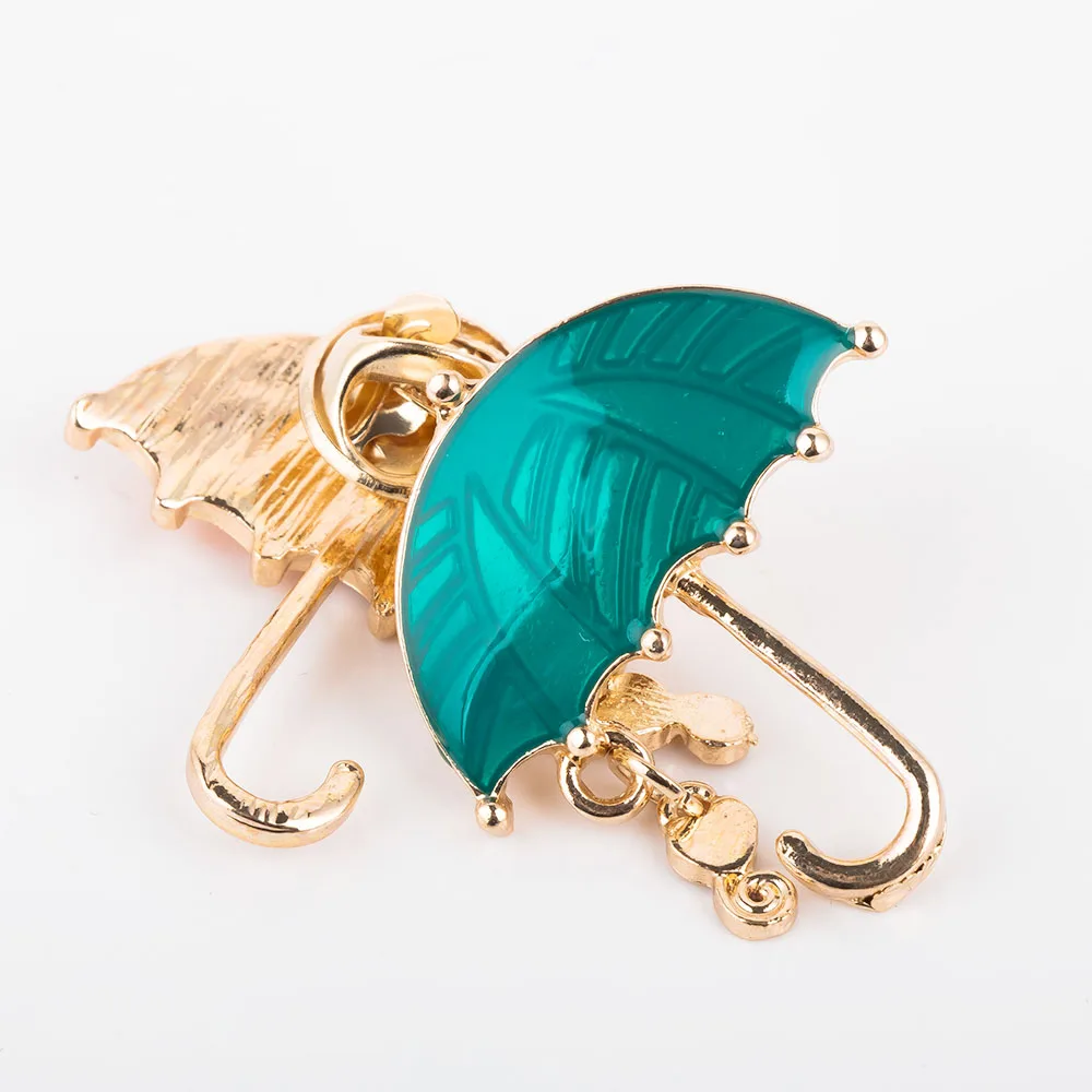 Два цвета блестящий зонтик из горного хрусталя брошь булавки кисточка сердце