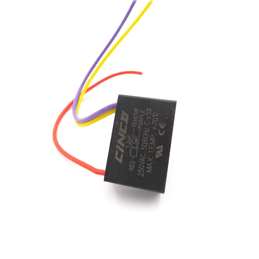 5 шт. X 3 провода двигатель запуск конденсатора CBB61 1 2 + мкФ 250V вентилятор скорости