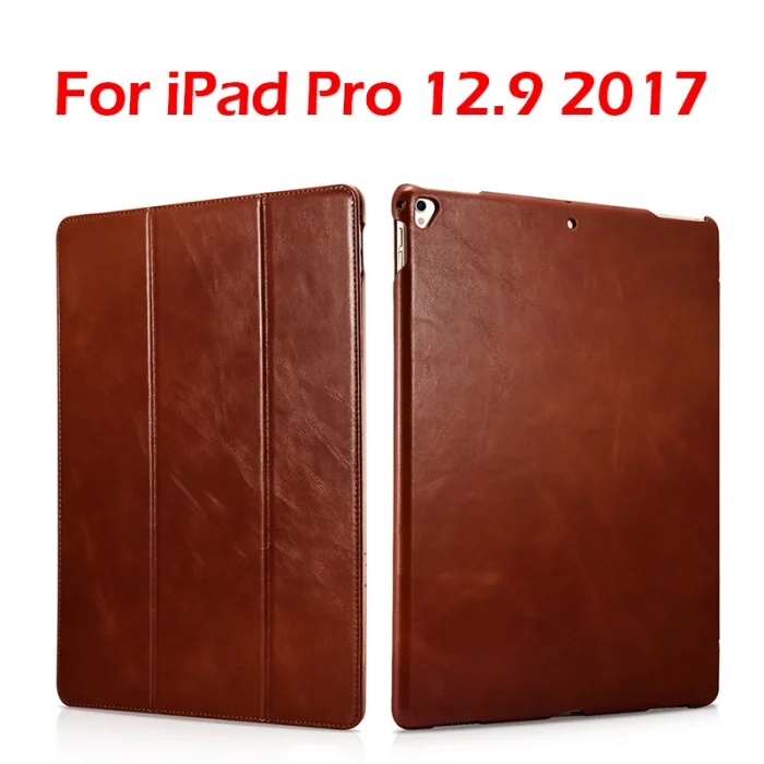 ICARER для iPad Pro 12,9 чехол винтажный из натуральной кожи флип-Фолио умный чехол для iPad Pro 12,9& Чехол подставка - Цвет: 2017 Version Brown