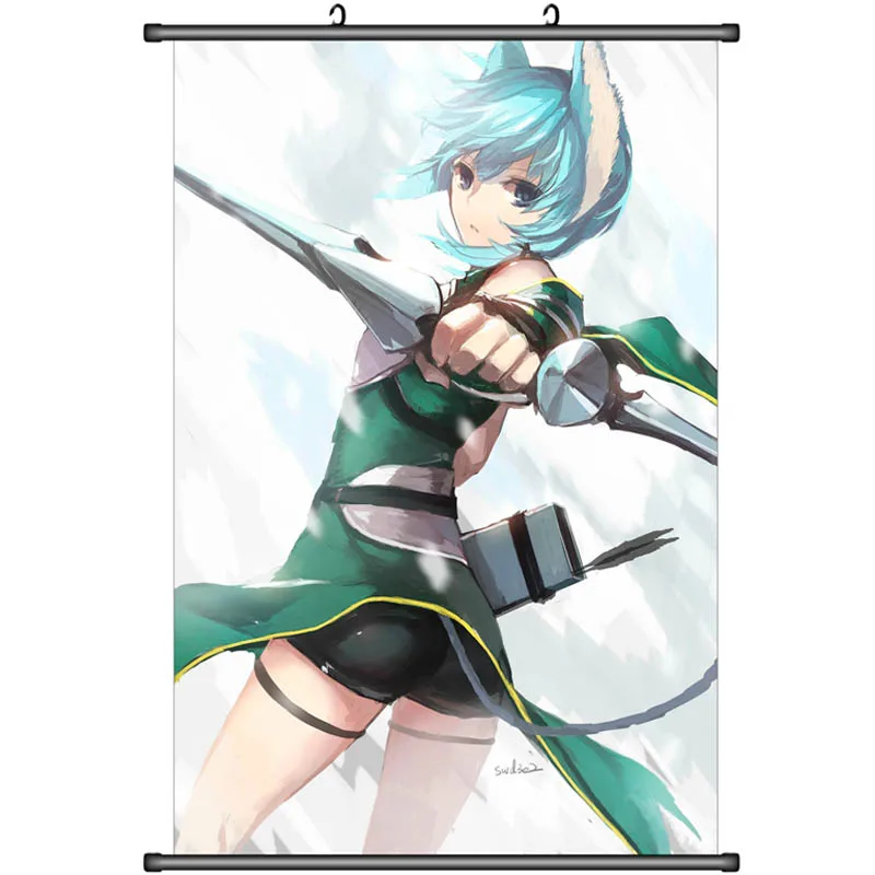 Sword Art Online: Asada Shino 60X90 см японский мультяшный тканевый прокручивающий рисунок HD